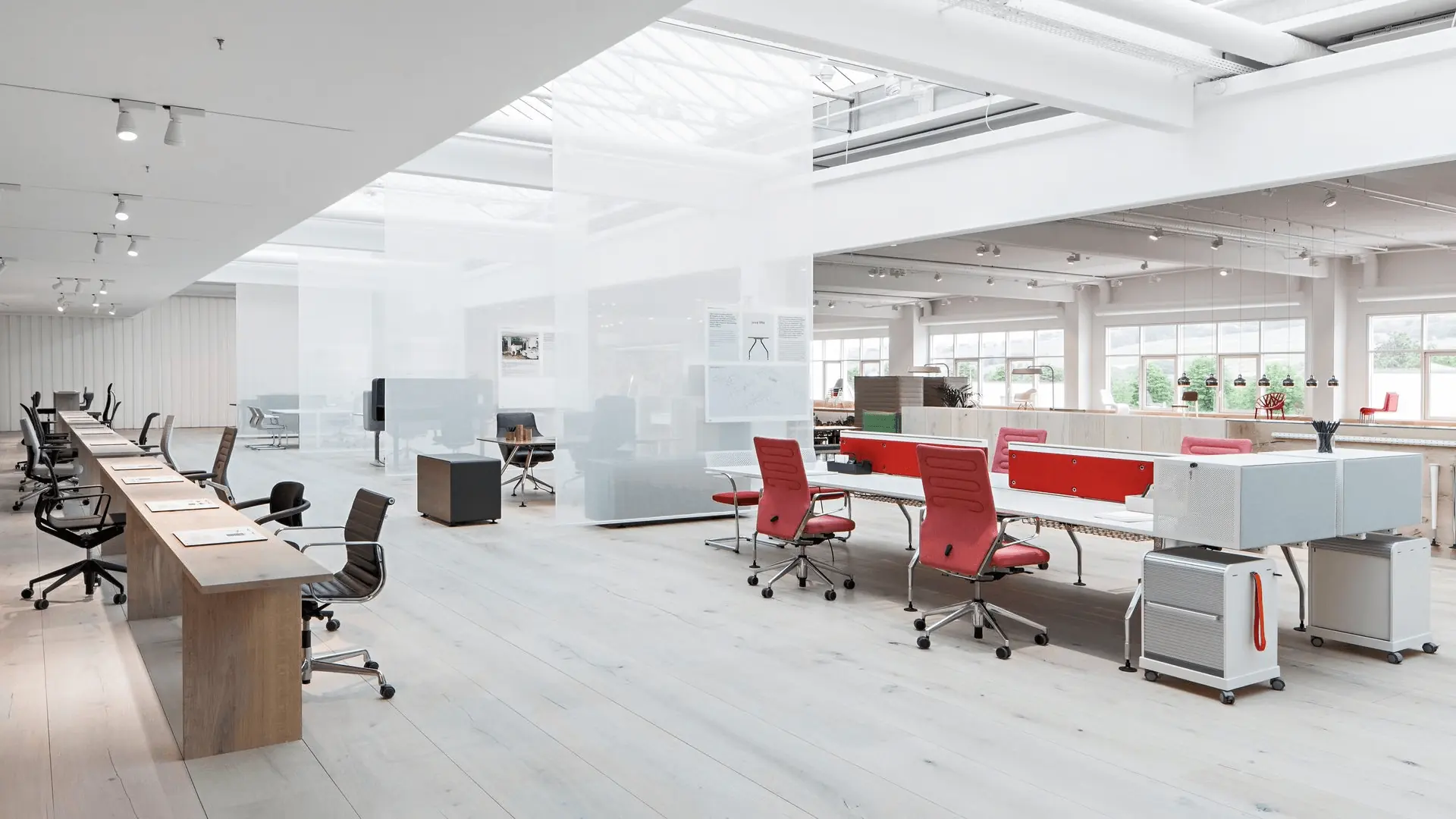 Open-plan office fitout with workstations